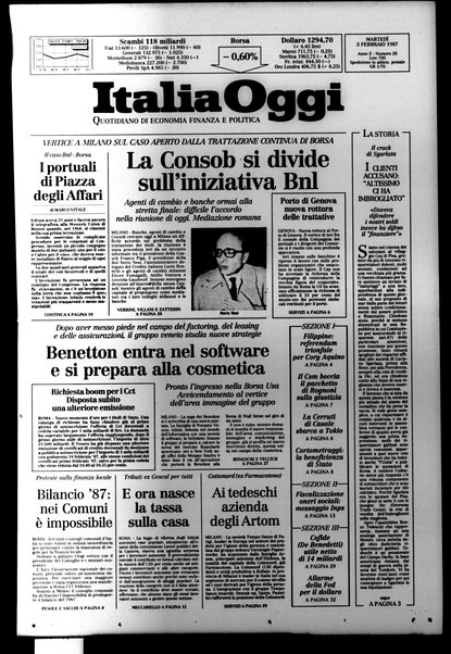 Italia oggi : quotidiano di economia finanza e politica